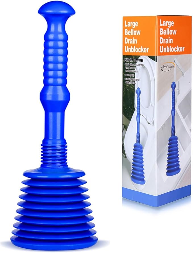 Tech Traders Large Sink and Drain Plunger for Kitchens, B...