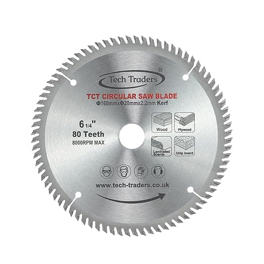 Tech Traders TCT Circular Wood Saw Blade 160mm x 20mm x 8...
