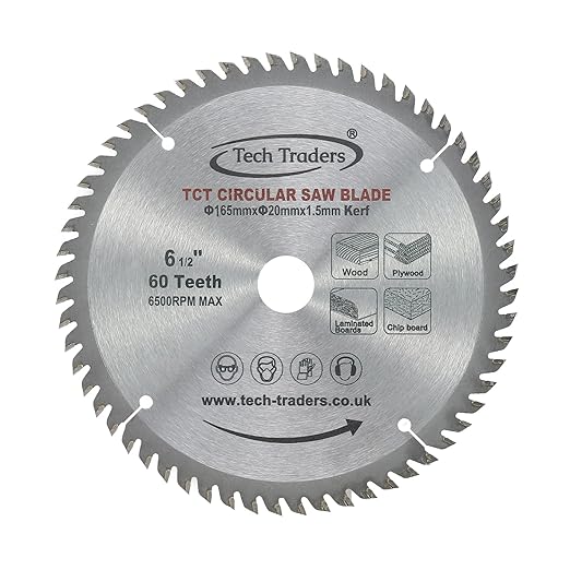 Tech Traders TCT Circular Wood Saw Blade 165mm x 20mm (16...