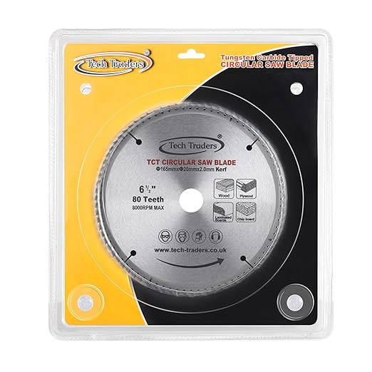 TCT Circular Fine Cutting Wood Saw Blade 165mm x 20mm (16...
