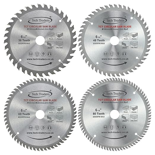 4X Tech Traders TCT Circular Wood Saw Blades 160mm x 20mm...